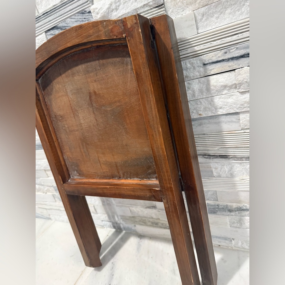 Antique 1940's Hardwood & Wicker Folding Magazine Rack/Large Book Holder- - Picture 7 of 10